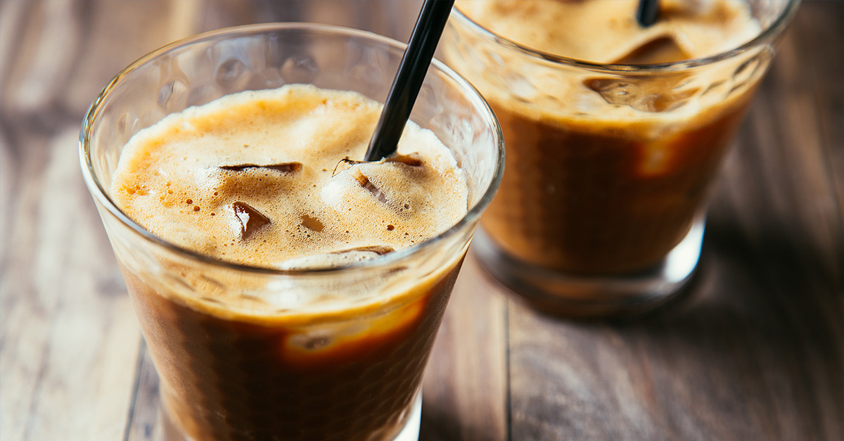 Photo of an AeroPress coffee brew, Iced Coffee